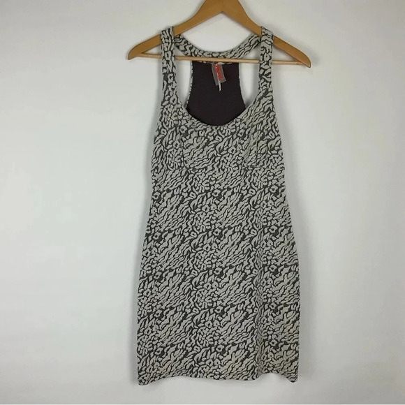 Free People Animal Print Textured Racerback Dress Size Small - Picture 1 of 5